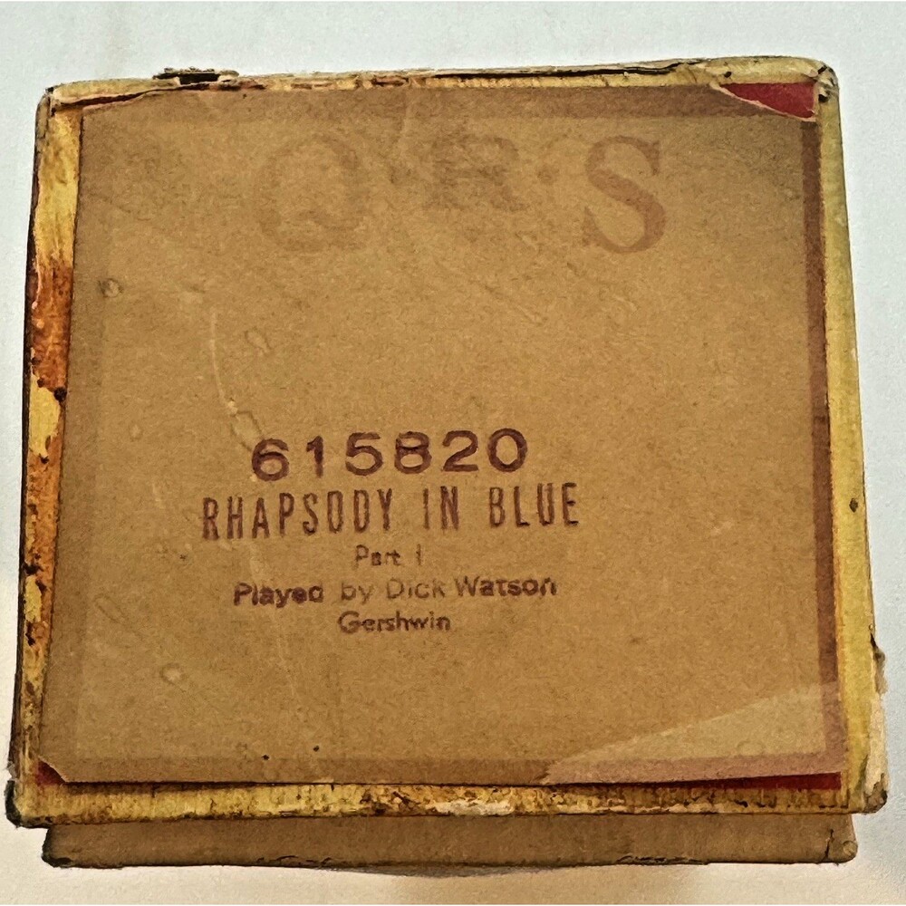 QRS Rhapsody in Blue 615820 Part 1 Dick Watson Vintage Player Piano Roll Blues